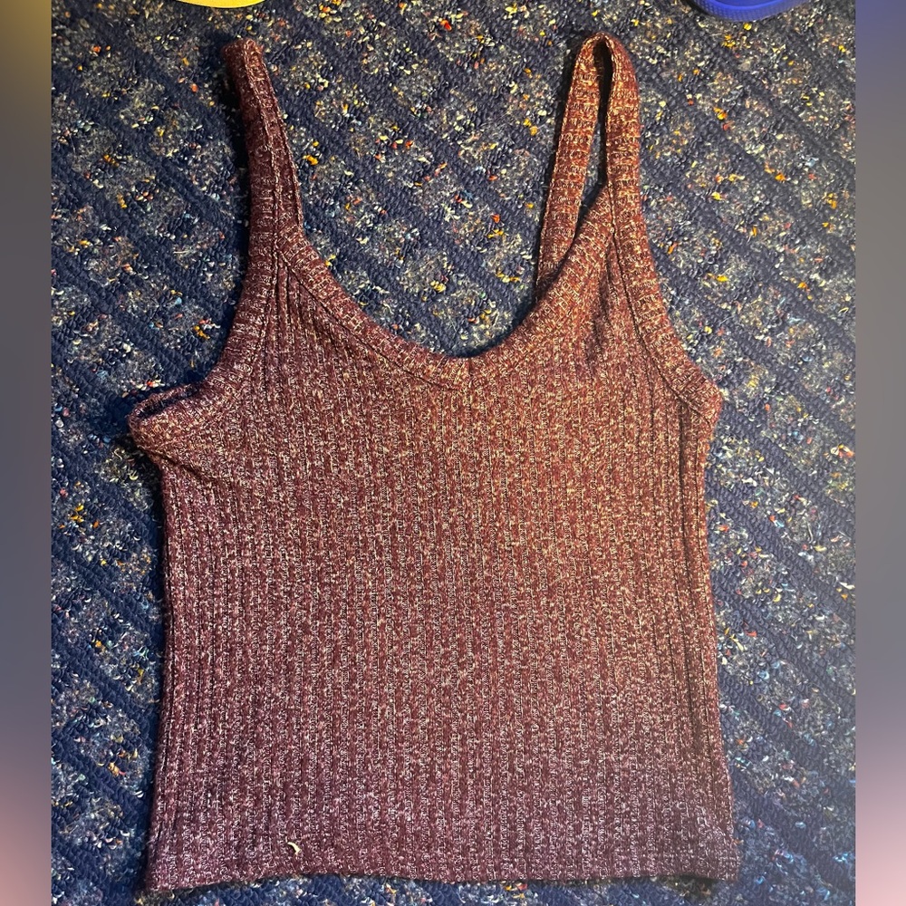 Soft & Sexy raspberry and white ribbed tank top